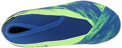 adidas Boy's Nemeziz 19.3 Laceless Firm Ground Soccer Shoe, Signal Green/Black/Team Royal Blue, 6 Little Kid