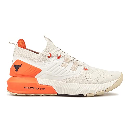 Under Armour Women's Project Rock 3 Training Shoe (White/Orange, us_Footwear_Size_System, Adult, Women, Numeric, Medium, Numeric_9)