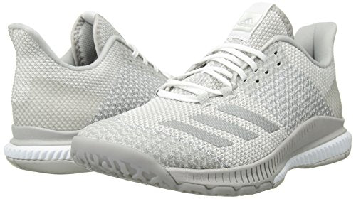 adidas Women's Crazyflight Bounce 2 Volleyball Shoe, White/Silver Metallic/Grey, 7.5 M US