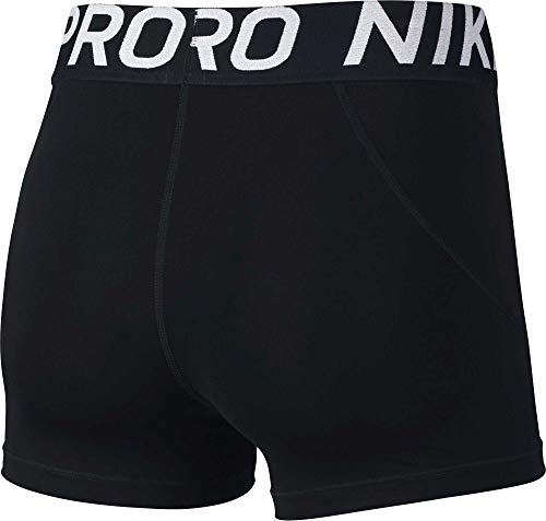 Nike Women's Pro 3in Training Shorts (Indigo Force/Black, Medium) (Black White)