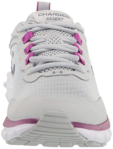 Under Armour Women's Charged Assert 9, (115) Halo Gray/White/Aurora Purple, 6