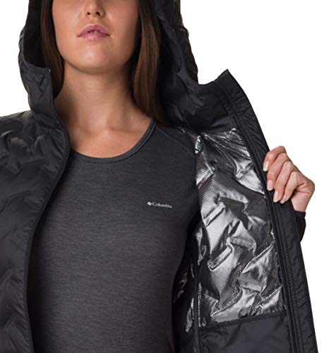 Columbia Women's Delta Ridge Down Hooded Jacket, Black, Large