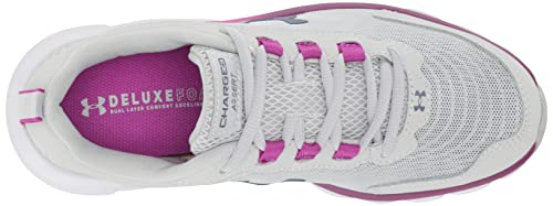 Under Armour Women's Charged Assert 9, (115) Halo Gray/White/Aurora Purple, 6