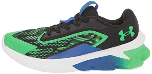 Under Armour Boy's Scramjet 4 Running Shoe, (002) Black/Versa Blue/Extreme Green, 1.5 Little Kid