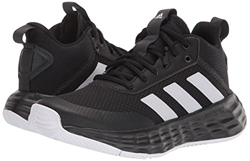 adidas Ownthegame 2.0 Basketball Shoe, Black/White/Carbon, 3.5 US Unisex Big Kid