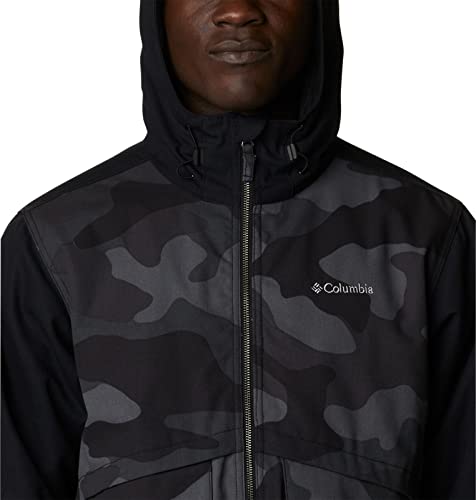 Columbia Men's Loma Vista II Hooded Jacket, Black Mod Camo Print/Black, X-Large Tall