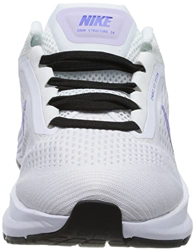 Nike Women's W Air Zoom Structure 23 Running Shoe, White Psychic Purple Barely Grape, 8.5 US