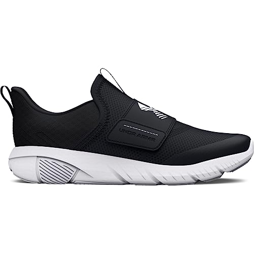 Under Armour Boy's Pre School Flash Running Shoe, (001) Black/Black/White, 3 Little Kid