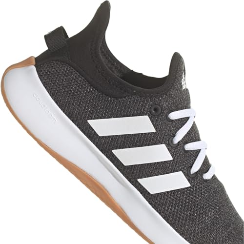 adidas Women's Cloudfoam Pure Sneaker, Black/White/Grey, 9