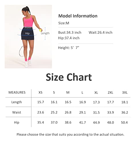 THE GYM PEOPLE Women's Golf Skort Tennis High Waist Lightweight Athletic Casual Skirts Built-in Shorts with 4 Pockets Black