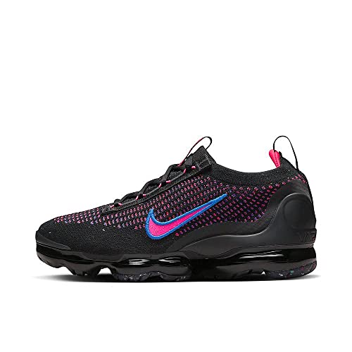 Nike Women's Air Vapormax 2021 FK Sneakers, Black/Hyper Pink-Racer Blue, 10.5 M US