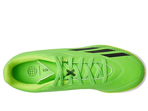 adidas X Speedportal.4 Indoor Soccer Shoe, Solar Green/Solar Red/Solar Yellow, 11 US Unisex Little Kid