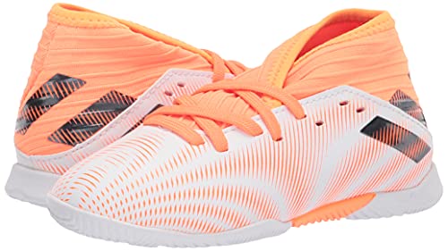 adidas Nemeziz .3 Indoor Soccer Shoe, White/Black/Screaming Orange, 6 US Unisex Big Kid