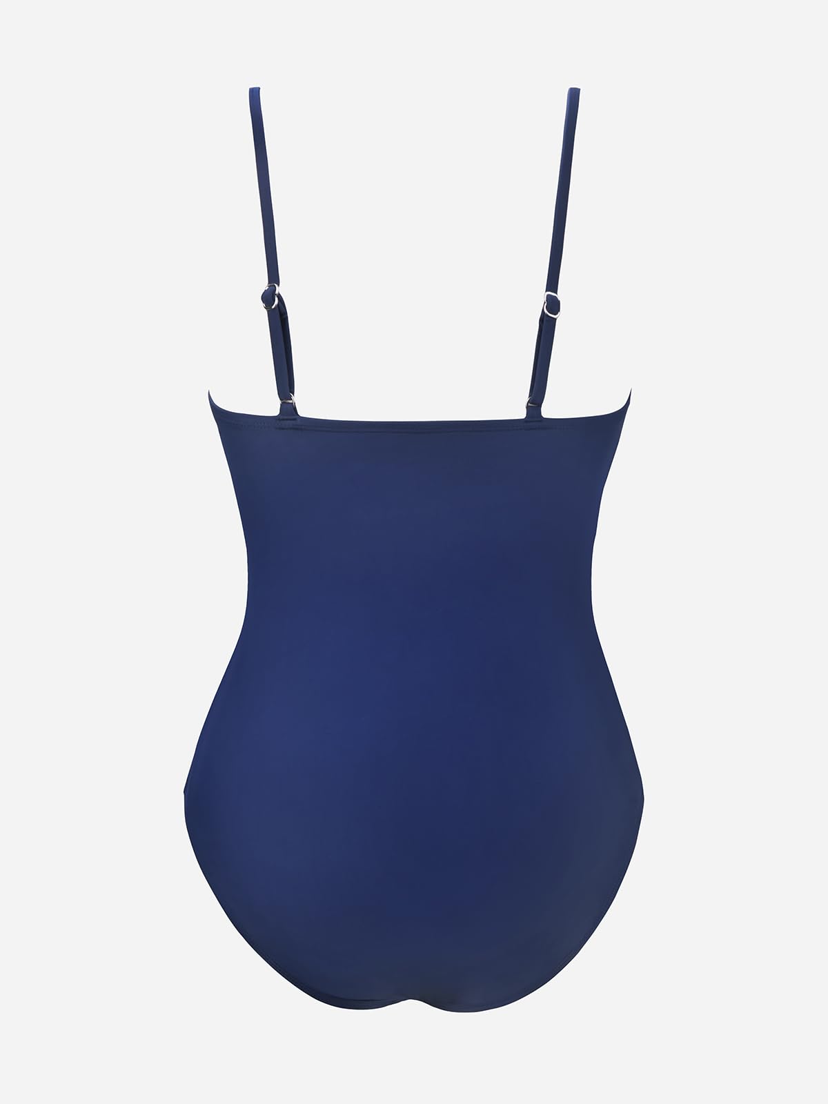 CUPSHE Women's One Piece Swimsuit Deep V Neck Twist Adjustable Straps Bathing Suit Molded Cups, M Navy Blue