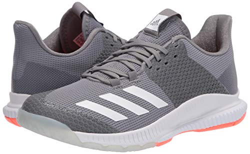 adidas Women's Crazyflight Bounce 3 Volleyball Shoe, Grey/FTWR White/Signal Coral, 13.5 M US