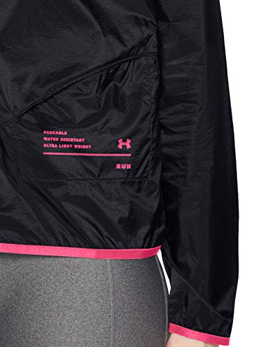 Under Armour Women's Qualifier Storm Packable Jacket , Black (003)/Reflective , Small