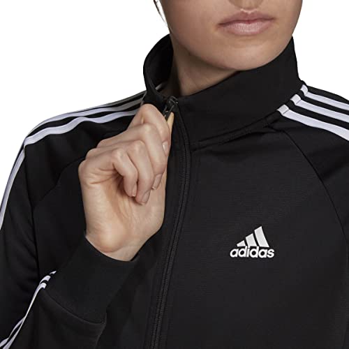 adidas Women's Plus Size Essentials Warm-Up Slim 3-Stripes Track Top, Black, 2X