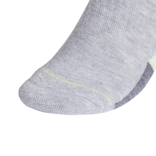 adidas Women's Cushioned II 3-Pack Low Cut, CoolLightHeather/GlowGreen/ClearLilacPurple, Medium