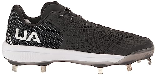 Under Armour Women's Glyde 2.0 MT Softball Shoe, (001) Black/Black/Metallic Silver, 5.5
