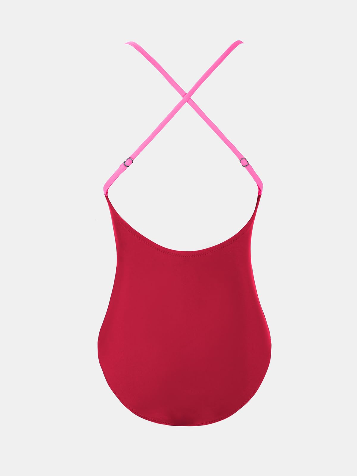 CUPSHE Women's One Piece Swimsuit Bathing Suit Color Block Deep V Neck Crisscross Back Swimwear M