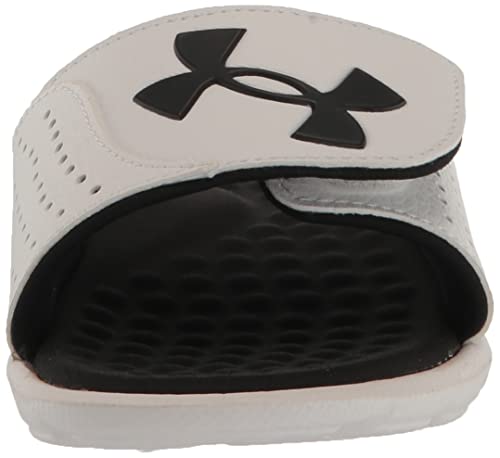 Under Armour boys Ignite Pro Slide Sandal, (101) White/White/Black, 5 Big Kid US