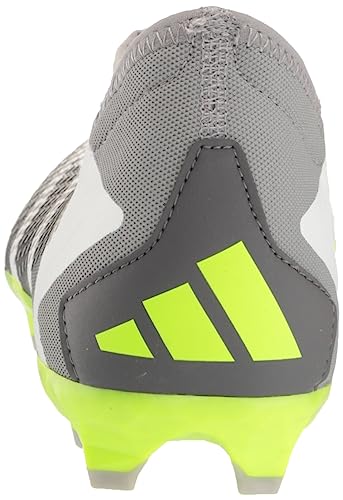 adidas Unisex Predator Accuracy.3 Laceless FG Firm Ground Soccer Cleat Sneaker, White/Core Black/Lucid Lemon, 9.5 US Men