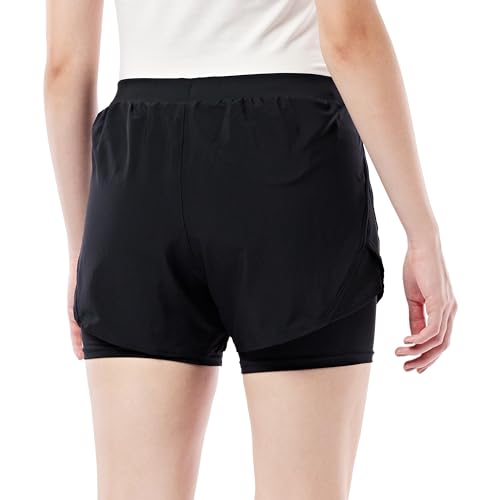 Under Armour Women's Fly By 2.0 2-in-1 Shorts , Black (001)/Reflective , Small