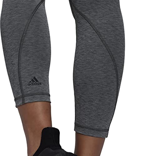 adidas Women's Optime Training Icons 3-Stripes 7/8 Tights, Dark Grey Heather, 2X-Large/Petite