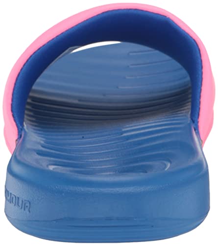 Under Armour Girls Ansa Fixed Strap Slide Sandal, (601) Pink Punk/Versa Blue/Versa Blue, 5 Big Kid