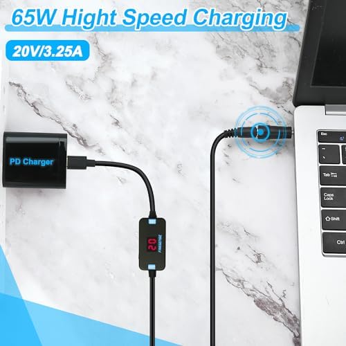 USB C to DC Adapter,Barrel PD Trigger Cable 3.3ft with USB C Male to Femal/USB