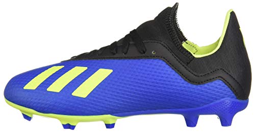 adidas Unisex-Kid's X 18.3 FG Soccer Shoe, Football Blue/Solar Yellow/core Black, 1.5 M US Big Kid
