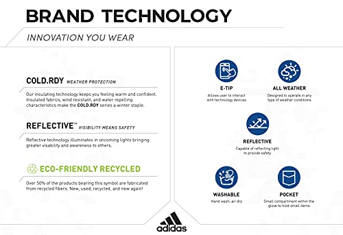 adidas Winter Performance Prime 2.5 Glove with Honeycomb Matrix Palm for Grip and Touchscreen Conductivity Points, Black/Gray, Medium/Large