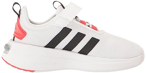 adidas Racer TR23 Sneaker, White/Core Black/Red, 3.5 US Unisex Little Kid