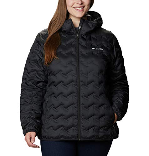 Columbia Women's Delta Ridge Down Hooded Jacket, Black, Large