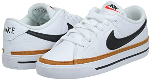 NIKE Women's Court Legacy Sneaker, White/Desert Ochre/Team Orange/Black, 6