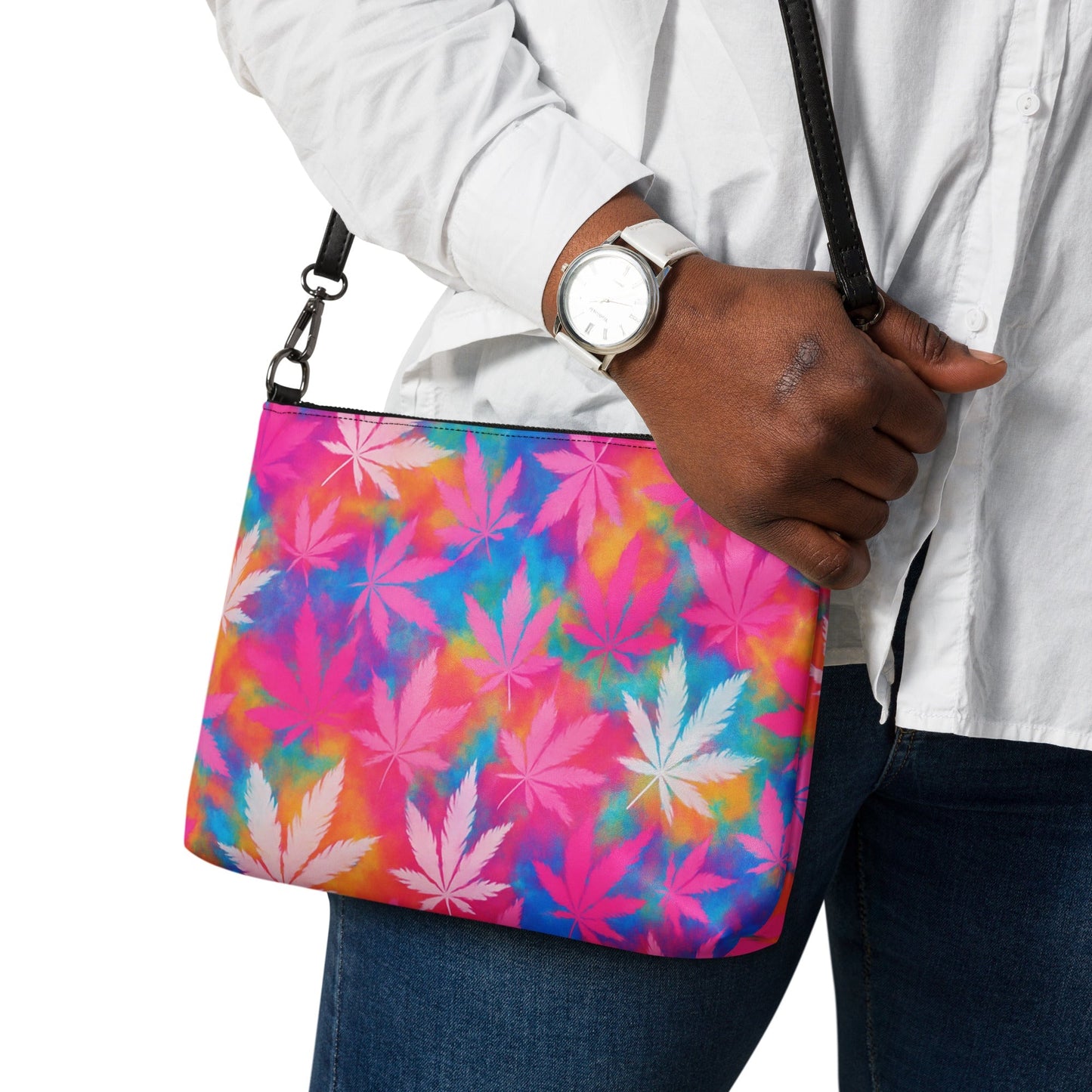 420 pink tie-dye Crossbody bag