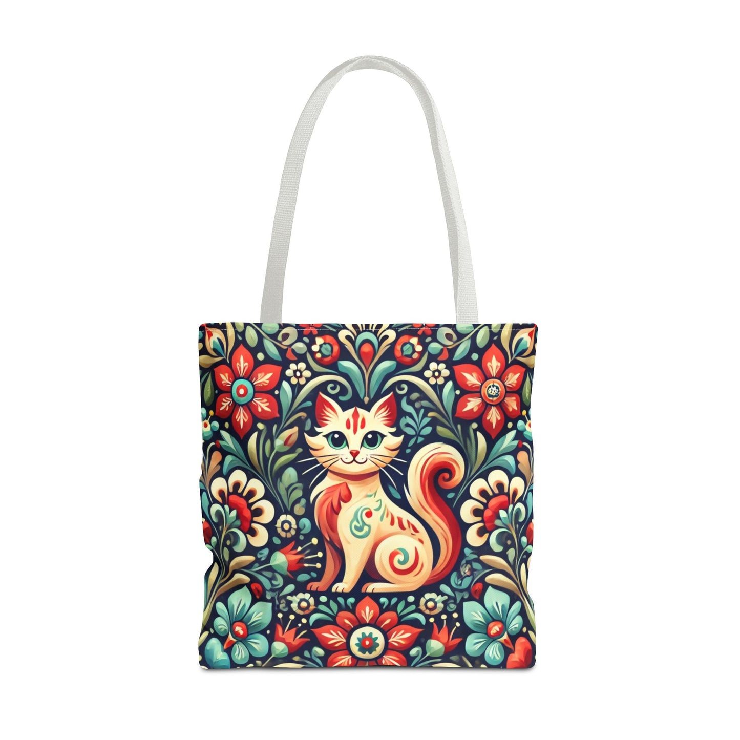 Orange Cat Folk Art Tote Bag