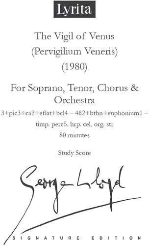 Lloyd,george - Vigil Of Venus (pervigilium Veneris) For Soprano - Special Products