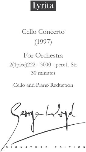 Lloyd,george - Cello Concerto - Cello & Piano Reduction - Special Products