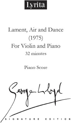 Lloyd,george - Lament Air & Dance For Violin & Piano - Special Products