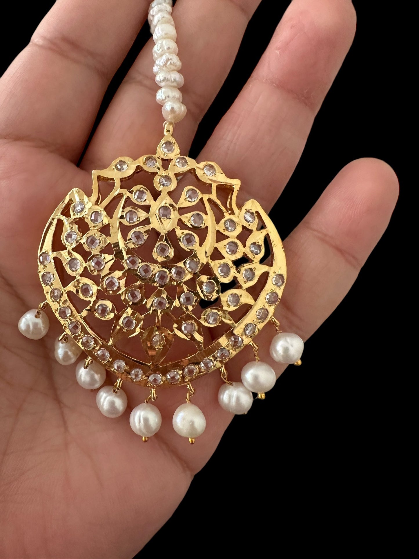 DJTK314 Shana tika in fresh water pearls ( READY TO SHIP )