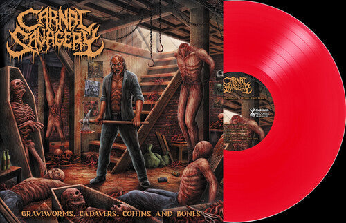Carnal Savagery - Graveworms Cadavers Coffins & Bones - Clear Red - Vinyl Record