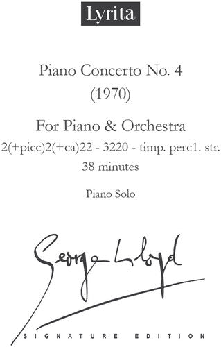 Lloyd,george - Piano Concerto No. 4 Piano Score - Special Products
