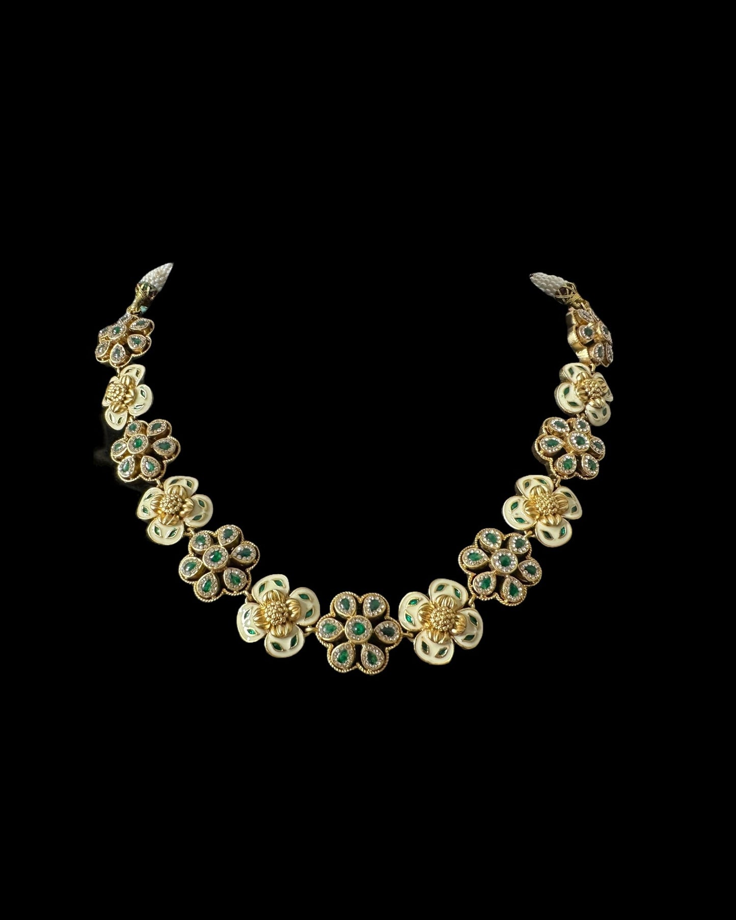 DNS189 meenakari gold plated necklace with jhumka set (READY TO SHIP )