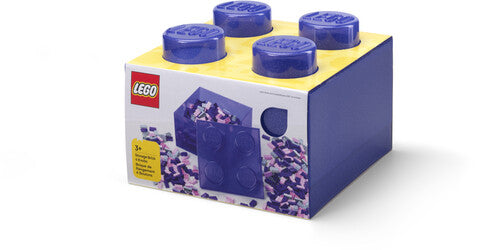 Room Copenhagen - Lego Storage Brick 4 Knobs Top Lid Glitter Violet - Collectibles