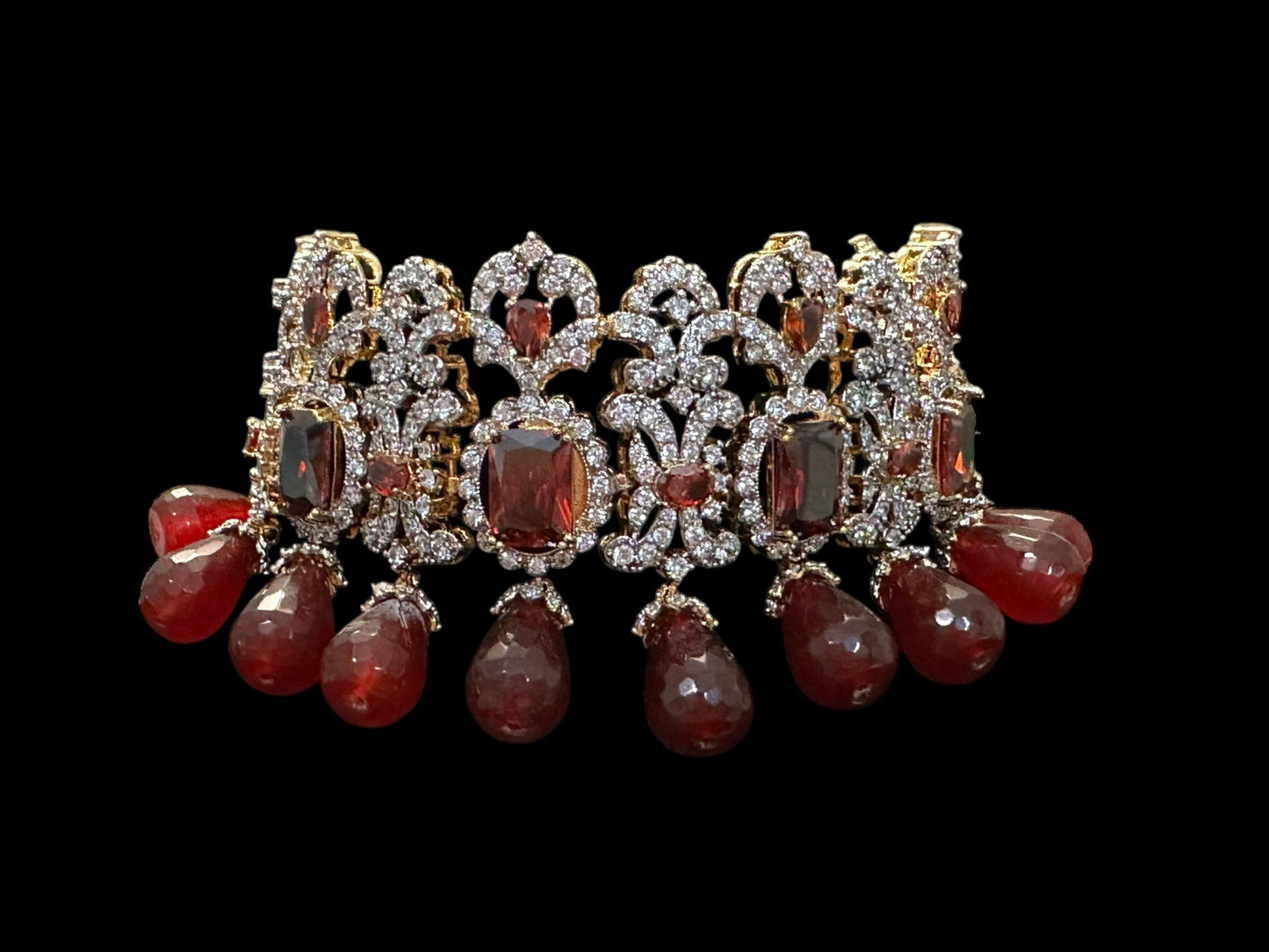 BR504 Arzoo garnet choker set ( READY TO SHIP )