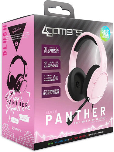 4gamers Uni Panther Premium Gaming Headset Blush - 4gamers Uni Panther Premium Gaming Headset Blush - Game Accessories