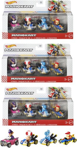 Hot Wheels Monster Trucks - Hot Wheels Mario Kart 4 Pack 3 Piece U Asrt - Collectibles