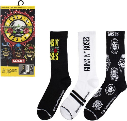 Perri's Guns N' Roses Crew Socks 3 Pack Gift Box - Perri's Guns N' Roses Crew Socks 3 Pack Gift Box - Apparel