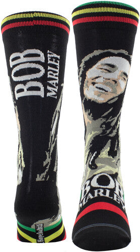 Perri's Bob Marley Illustration Crew Socks - Perri's Bob Marley Illustration Crew Socks - Apparel